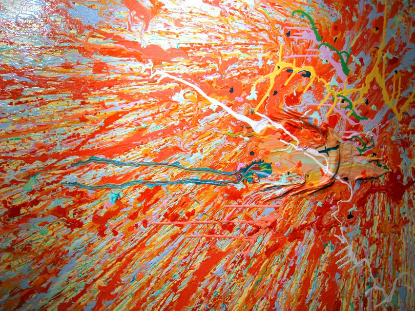 Winston Lau - Grow With the Flow, 102 x 76 cm, Enamel Paint on Canvas