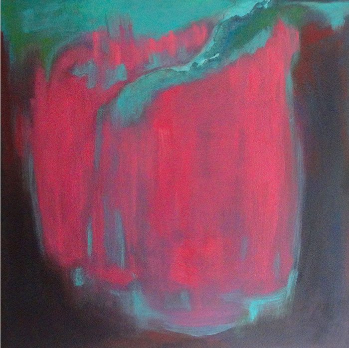 Christine Firehart - Cerise, 100 x 100 cm, Acrylic on Canvas